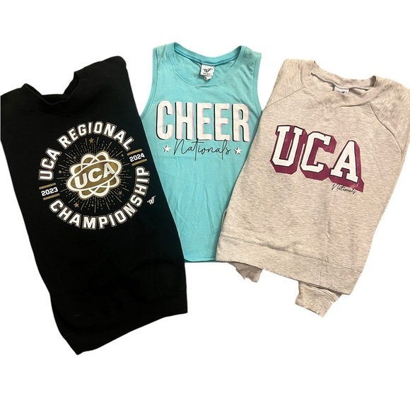 Varsity Other - Varsity Cheer UCA Nationals Tops. Lot of 3. Sweatshirts Size M, Tank Size Small.
